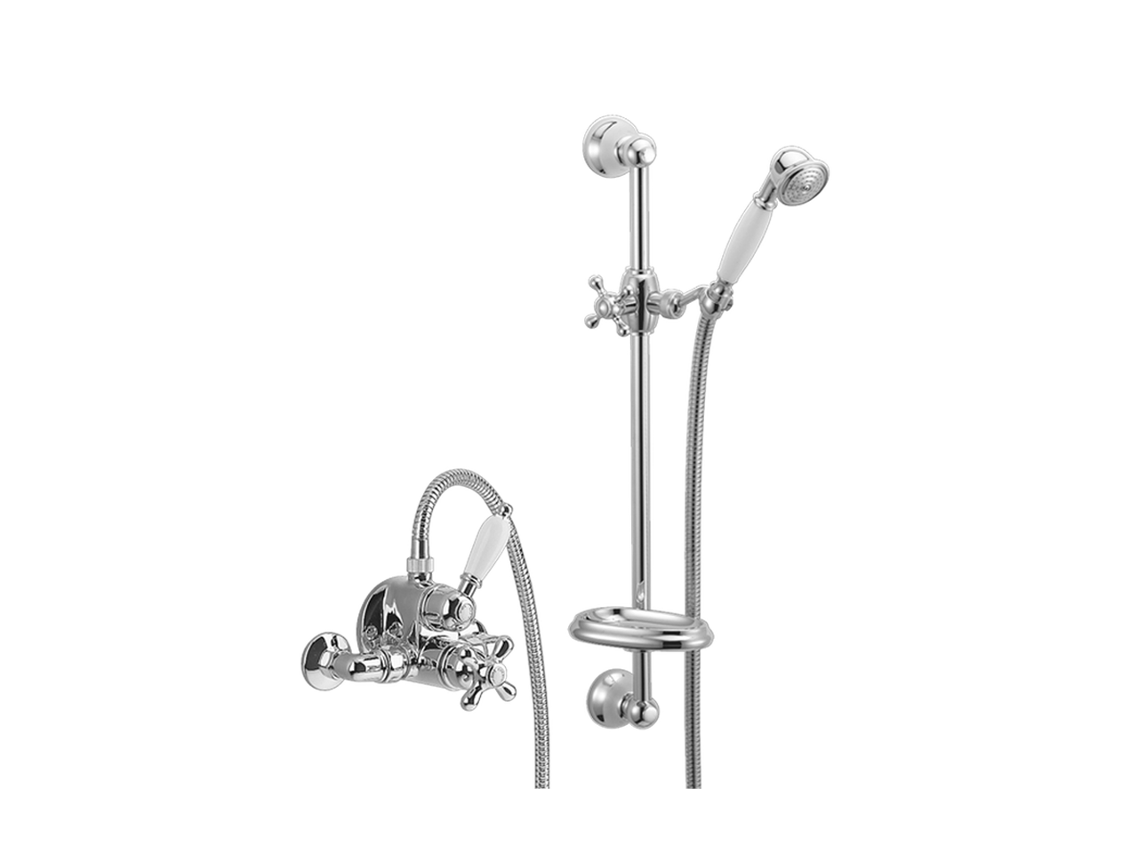 HUBERThermostatic shower mixer with sliding bar CROISETTE
