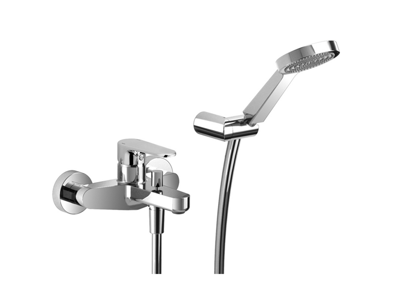 HUBERSingle lever bath mixer, with shower set H3_AH000120