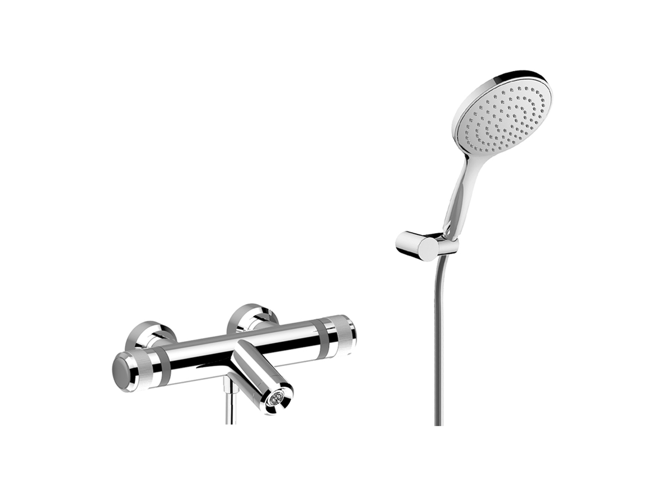 HUBERThermostatic bath mixer, with shower set CHRONOS_CRD21010