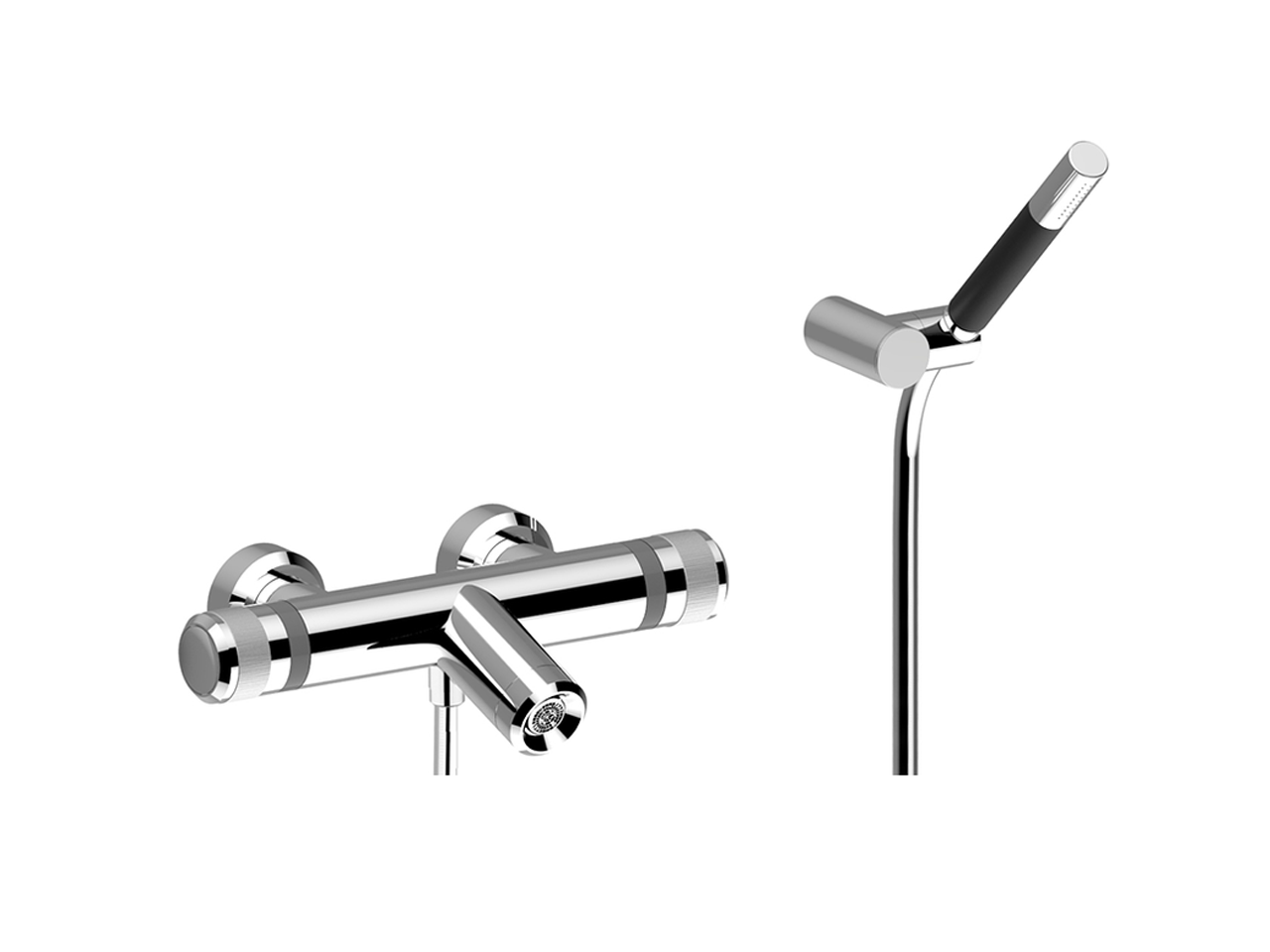 HUBERThermostatic bath mixer, with shower set CHRONOS_CRD21020