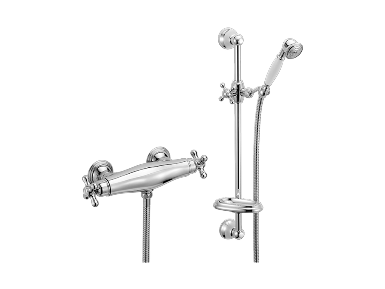 HUBERThermostatic shower mixer with sliding bar CROISETTE_CSS01010