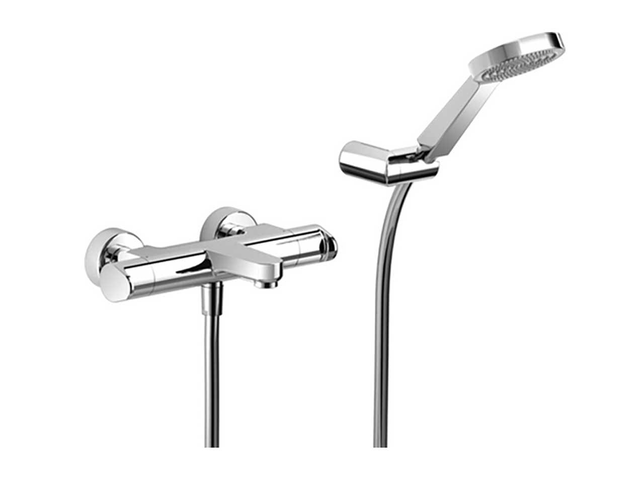 HUBERThermostatic bath mixer, with shower set H3_H3D21015