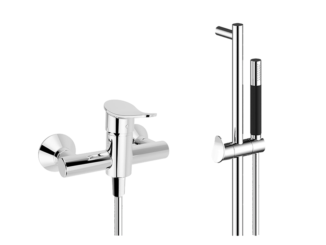 HUBERSingle lever shower mixer, with shower set HARLOCK_HC000463