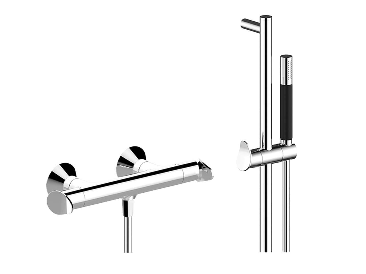 HUBERThermostatic shower mixer with sliding bar HARLOCK