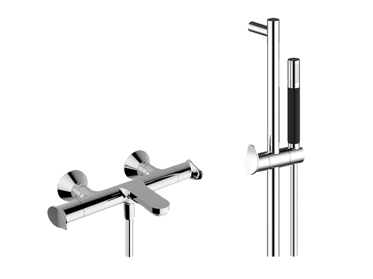 HUBERThermostatic bath-shower mixer with sliding bar HARLOCK_HCS21010