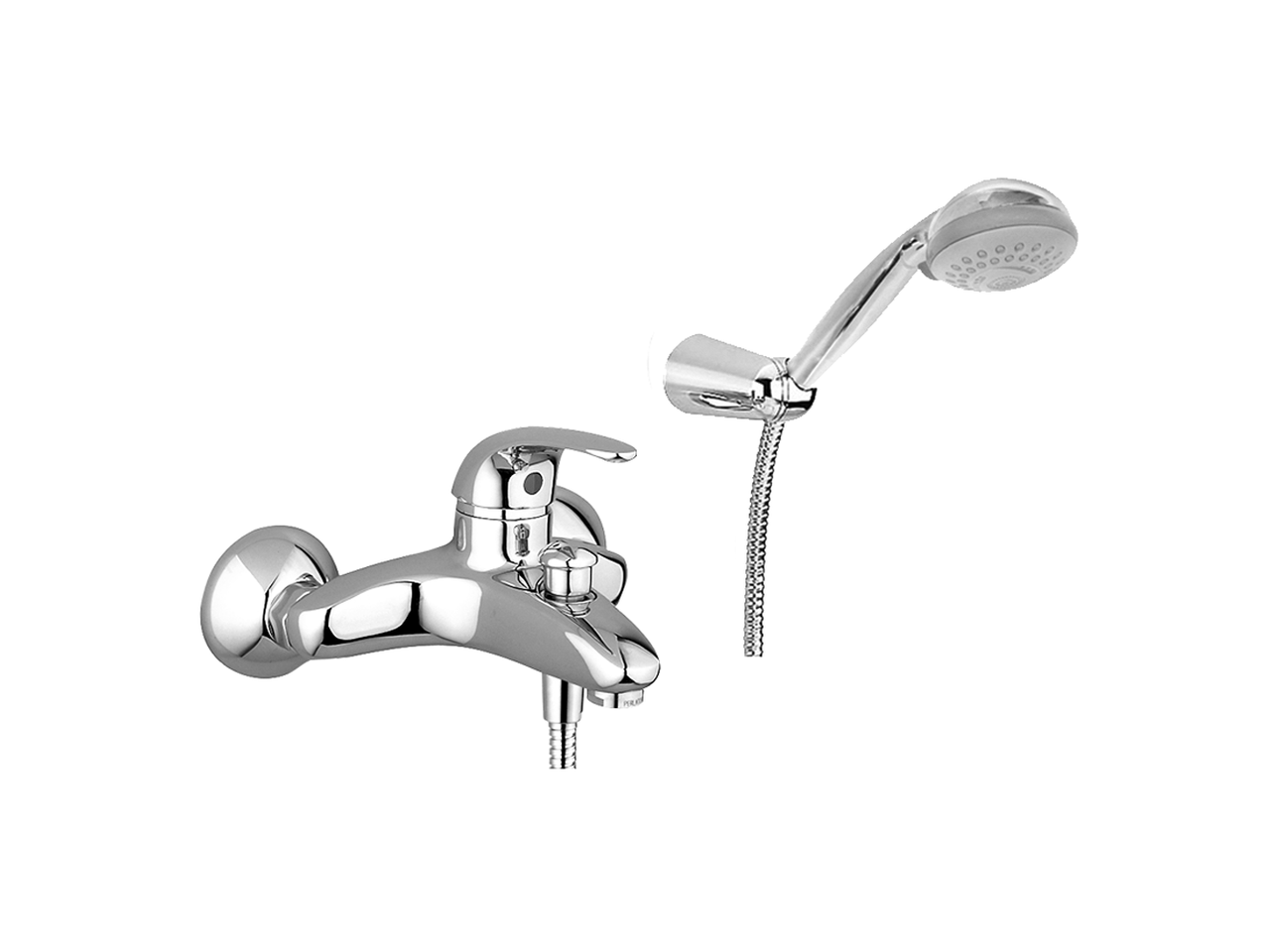 HUBERSingle lever bath mixer, with shower set NORMA_NM000120