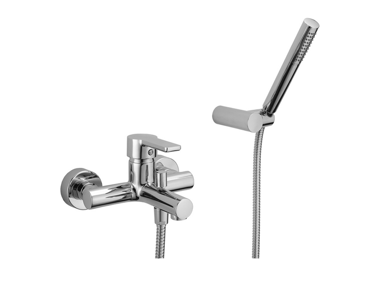 HUBERSingle lever bath mixer, with shower set SOFT_SF000120