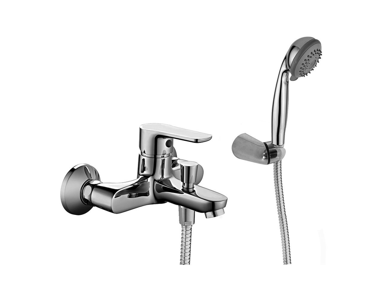 HUBERSingle lever bath mixer, with shower set SATURNO_SN000124