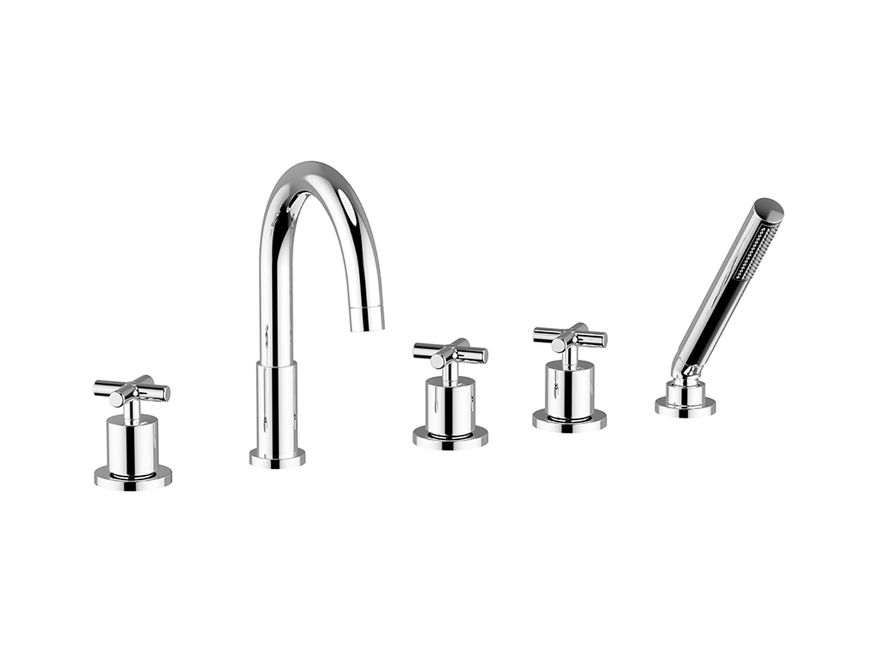 HUBERDeck-mounted 5-hole bath mixer SUITE