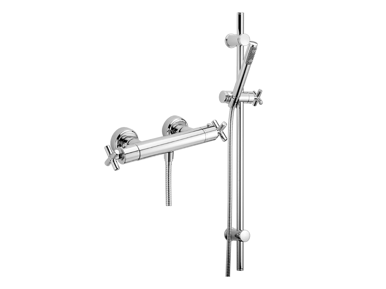HUBERThermostatic shower mixer with sliding bar SUITE