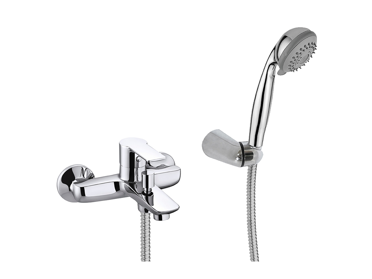 Single lever bath mixer, with shower set - v1